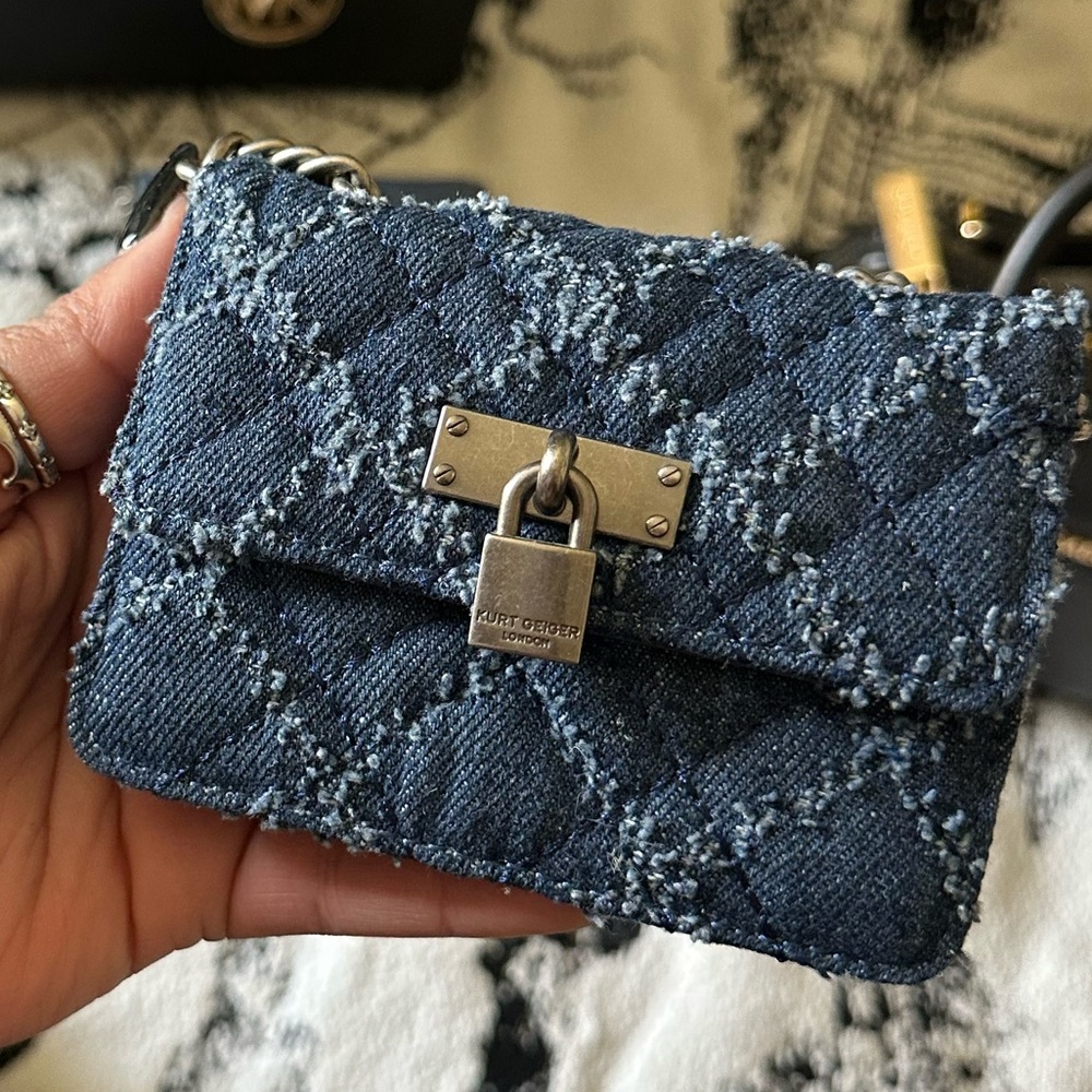 Kurt Geiger Dark Blue Quilted Mini Bag